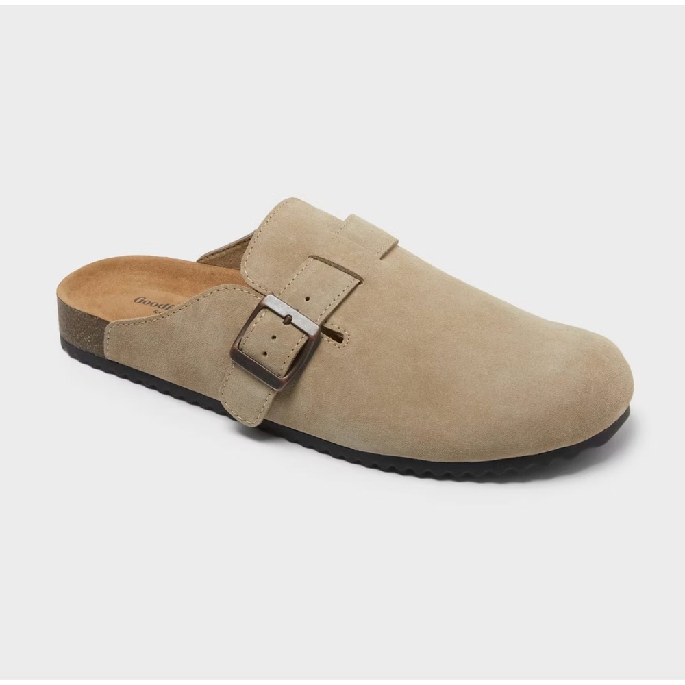 Taupe Clog Mules Goodfellow Oswald Men's Size 8 Buckle Slip On